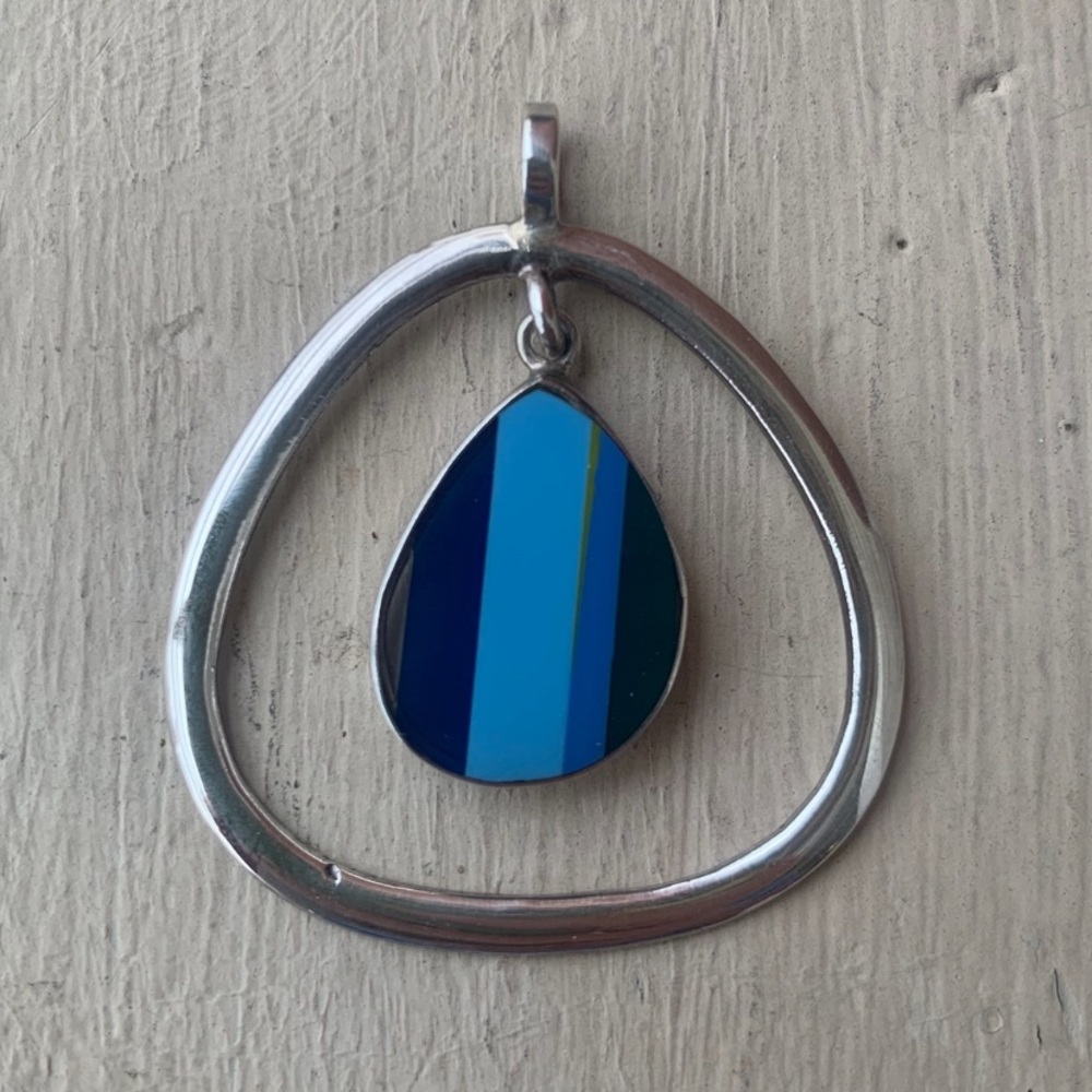 Sterling silver Upcycled surfboard resin pendant